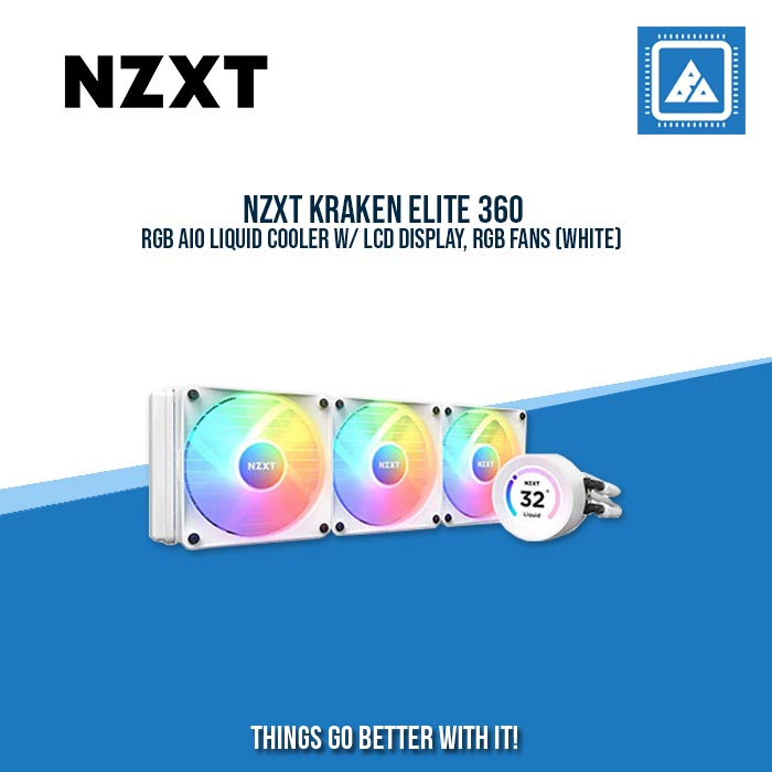 NZXT KRAKEN ELITE 360 RGB AIO LIQUID COOLER W/ LCD DISPLAY, RGB FANS NZXT KRAKEN ELITE 360 RGB AIO LIQUID COOLER W/ LCD DISPLAY, RGB FANS